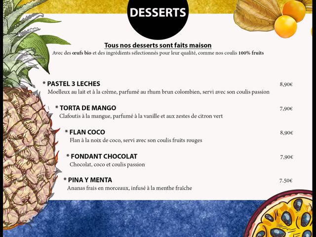 Restaurant El Cafetero PORTE MENU DESSERTS 2025 DECEMBRE 2025.jpg