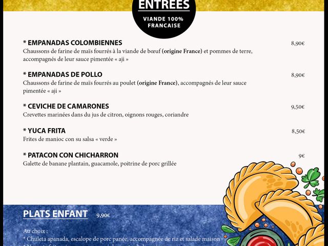 Restaurant El Cafetero PORTE MENU ENTREES DECEMBRE 2025.jpg